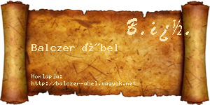 Balczer Ábel névjegykártya