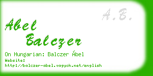 abel balczer business card
