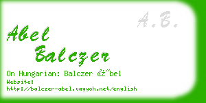 abel balczer business card